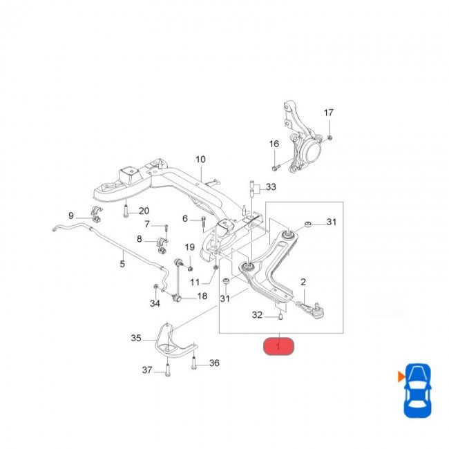 DA0152 96268455 MESETA INFERIOR IZQUIERDA DAEWOO NUBIRA 1.6  00-02