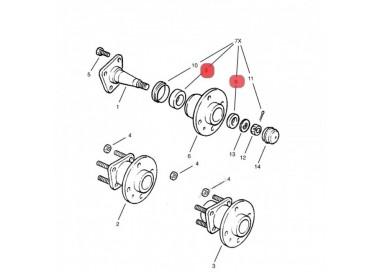 MV0008 90486463 KIT ROLINERAS TRASERAS DAEWOO ESPERO 90-97 (EXTERNA/INTERNA)