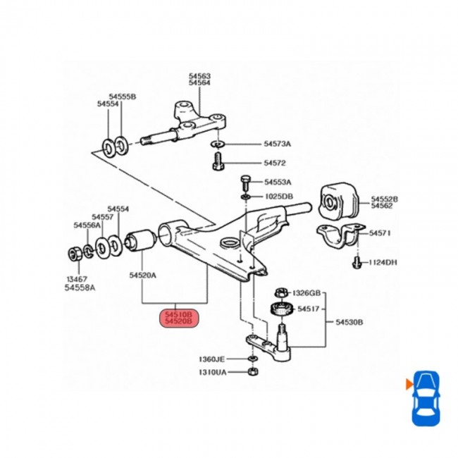 54500-24000 54500-24000 MESETA INFERIOR IZQUIERDA HYUNDAI EXCEL 1.5 90-96