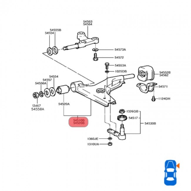 54501-24000 54501-24000 MESETA INFERIOR DERECHA HYUNDAI EXCEL 1.5 90-96