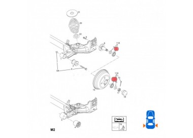 MV0008 90486463 KIT ROLINERAS TRASERAS CHEVROLET CORSA 1.3 96-00 (EXTERNA/INTERNA)