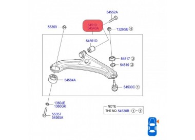 QKH42R 54501-1C000 MESETA INFERIOR DERECHA HYUNDAI GETZ 1.3 03-05