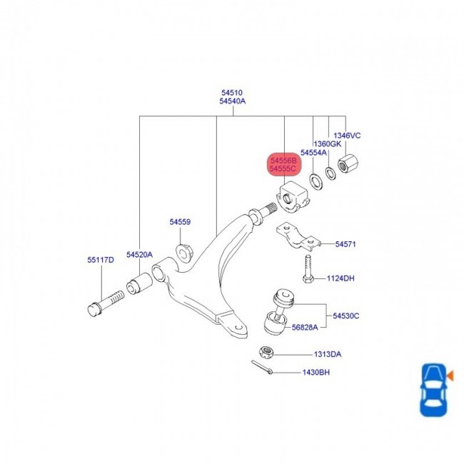 5455622000 54556-22000 BUJE MESETA DERECHA HYUNDAI ATOS 1.1 03-14 5455622000 54556-22000 BUJE MESETA DERECHA HYUNDAI ATOS 1.1 03-14