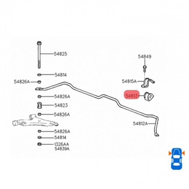 54813-22000  BUJE DE BARRA ESTABILIZADORA  HYUNDAI ACCENT 1.3 99-05