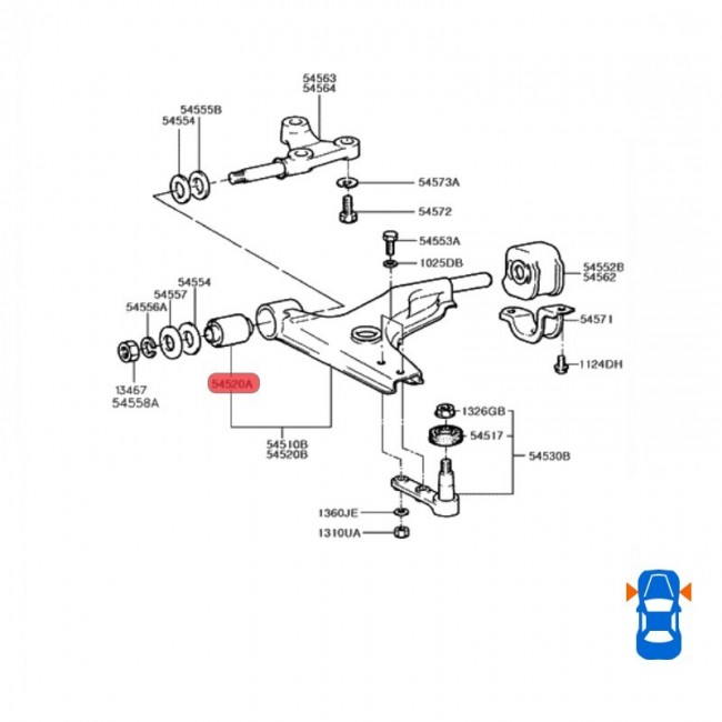 54551-24000 54551-24001 BUJE MESETA HYUNDAI EXCEL 1.5 90-96