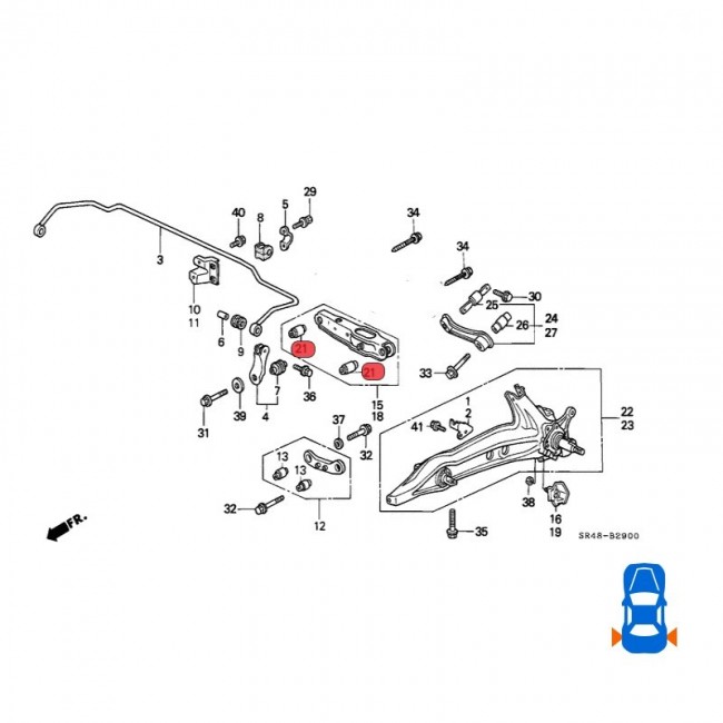 52365-SH3-014  BUJE DE MESETA TRASERA HONDA CIVIC 1.6 92-95