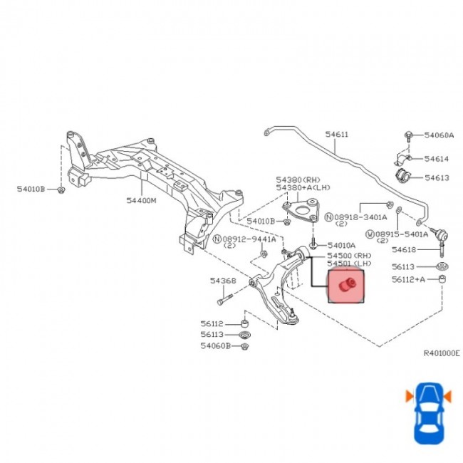 54570-5M000 54500-4M501 BUJE MESETA NISSAN ALMERA 1.6 06-08