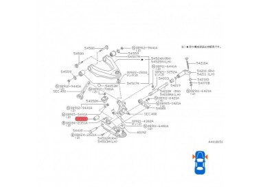 54560-01G00  BUJE MESETA INFERIOR NISSAN FRONTIER D22 3.0 DIESEL 00-11 2WD