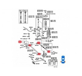 48725-12380 48710-12200 BUJE SUSPENSION TRASERA TOYOTA COROLLA  SAPITO 1.6 98-00