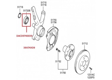 DAC39740039  ROLINERA DELANTERA CHEVROLET OPTRA DESING/ADVANCE 09-11