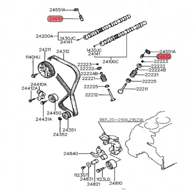 24610-33020  TAQUETES HYUNDAI SONATA 2.0 87-97
