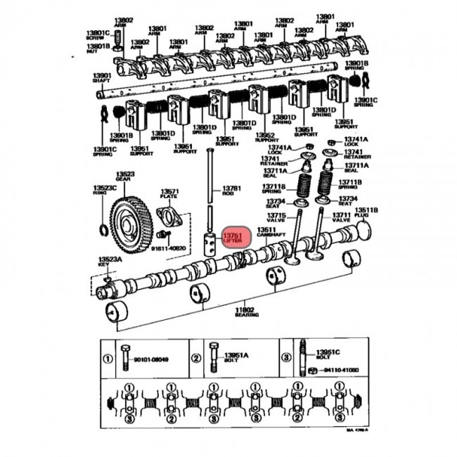 13751-60010 13751-61010 TAQUETES TOYOTA  FJ-40 2F 80-85