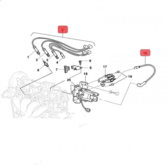 SPW020 NP1332 CABLES DE BUJIAS DAEWOO CIELO 1.5 96-02