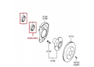 VKBA-3901 VORTEX  KIT DE  ROLINERAS  DELANTERA CHEVROLET SPARK 05-15