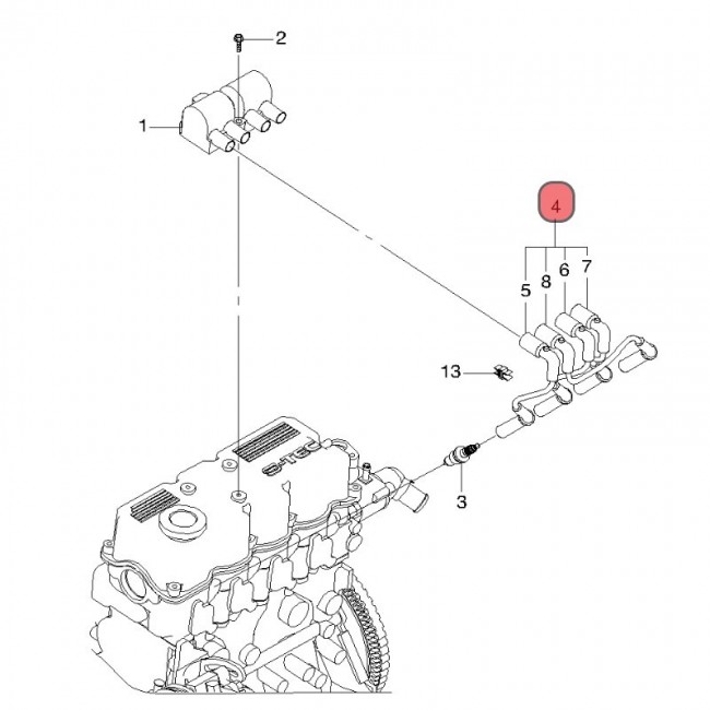 T888B 96288956 CABLES DE BUJIASCHEVROLET SPARK 1.0 05-15