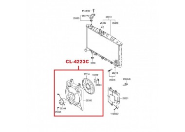 CL-4223C 25380-25000 ELECTROVENTILADOR RADIADOR HYUNDAI ACCENT 1.5 00-05