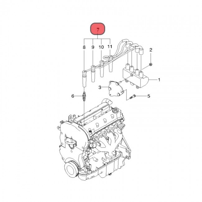 96497773-k 96211948 CABLES DE BUJIA CHEVROLET AVEO 1.6  06-10