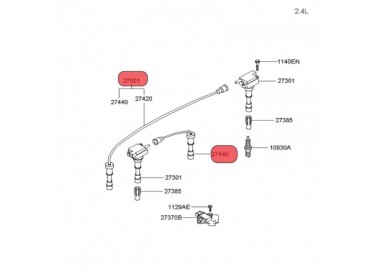 27501-38B00  CABLES BUJIA HYUNDAI SANTA FE 2.4 01-06