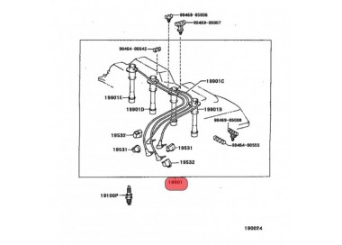 19037-75010  CABLE BUJIA TOYOTA MERU 2.7 05-09