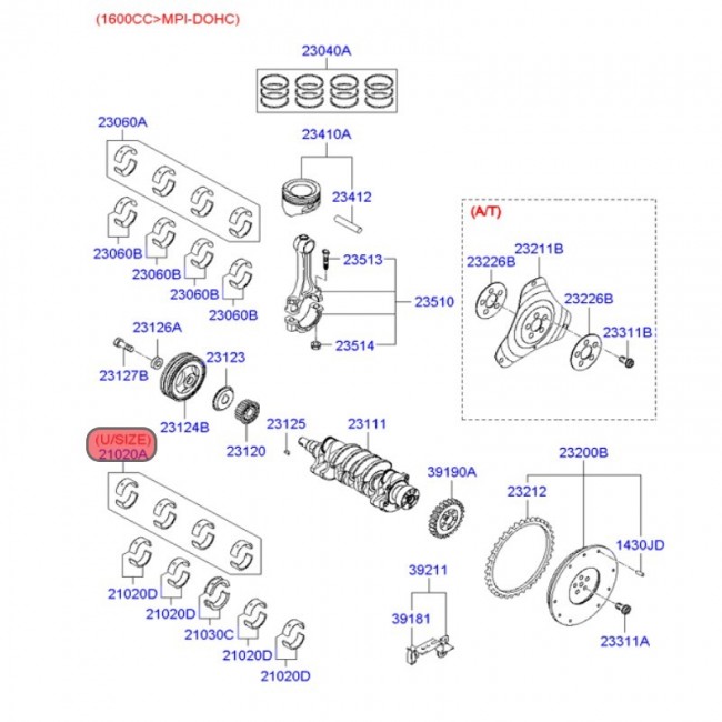 21020-26902-0.50  CONCHAS BANCADAS 0.20 HYUNDAI ACCENT 1.6 CVVT 06-11
