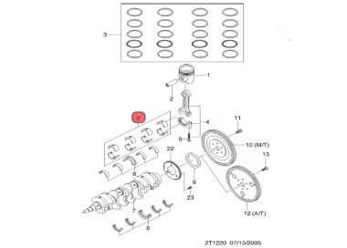 96351995-025 96351995 CONCHAS BIELAS 0.10 CHEVROLET AVEO 1.5 03-05