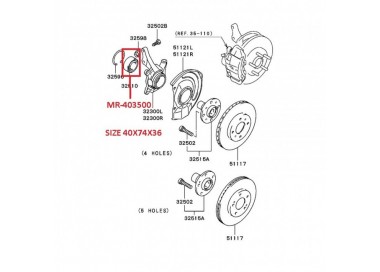 MR-403500 MR-403500 ROLINERA DELANTERA MITSUBISHI SIGNO 1.3 04-08