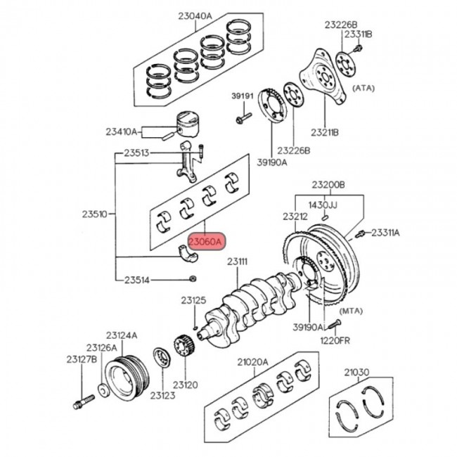 23060-23140-0.50  CONCHAS BIELAS 0.20 HYUNDAI TIBURON 2.0 96-01