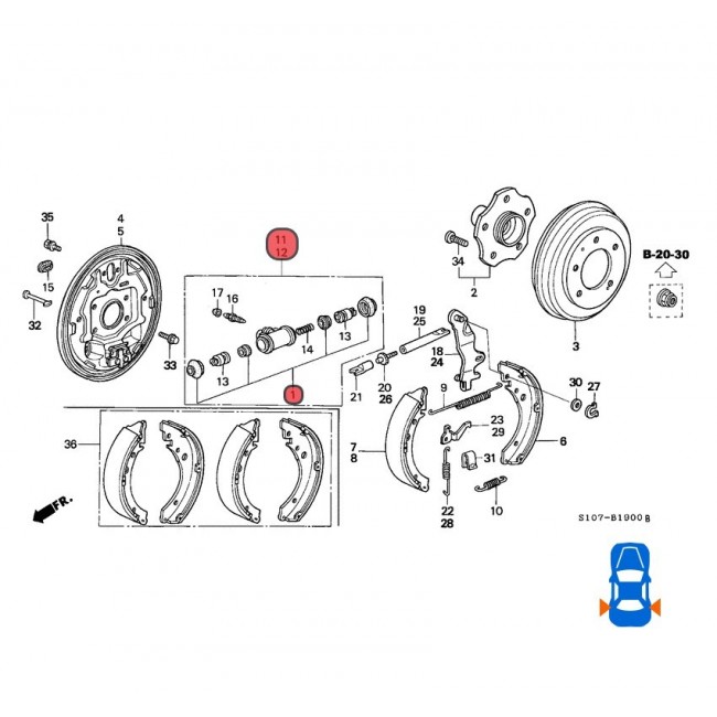 Verrou couvercle compartiment moteur 93C Porsche 911 Carrera RS 1/8 Verrou couvercle compartiment moteur 93C Porsche 911 Carrera RS 1/8