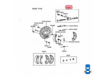 58330-25000 58330-28001 CILINDROS FRENOS TRASEROS IZQUIERDO HYUNDAI ELANTRA 1.8 96-00
