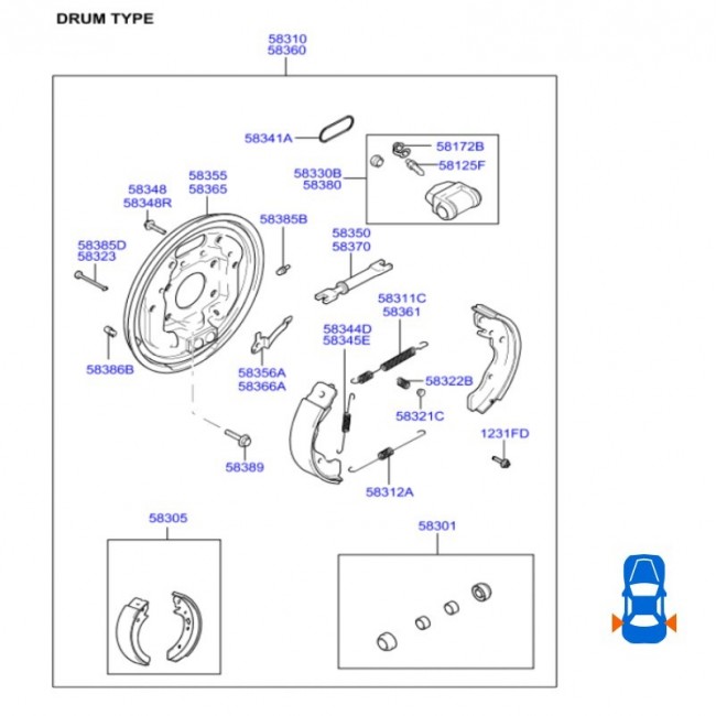 58330-25000 58330-25000 CILINDROS FRENOS TRASEROS IZQUIERDO HYUNDAI ELANTRA 1.6 02-14