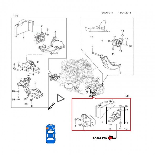 GM0053 90495170 BASE DE MOTOR IZQUIERDA CHEVROLET CORSA 1.6 GM0053 90495170 BASE DE MOTOR IZQUIERDA CHEVROLET CORSA 1.6