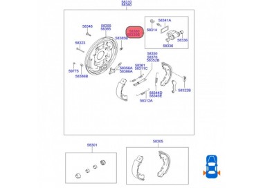 58380-22000 58380-25200 CILINDROS FRENOS TRASEROS DERECHO HYUNDAI GETZ 1.6 05-12