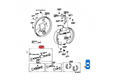 47570-16010  CILINDROS FRENOS TRASEROS IZQUIERDO TOYOTA COROLLA ARAYA 89-92