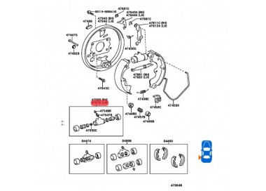 47570-16010  CILINDROS FRENOS TRASEROS IZQUIERDO TOYOTA STARLET 1.3 98-96