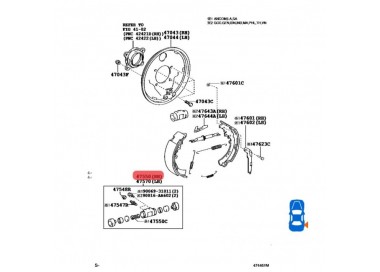 47550-09070  CILINDROS FRENOS TRASEROS DERECHO TOYOTA HILUX 4.0 06-15