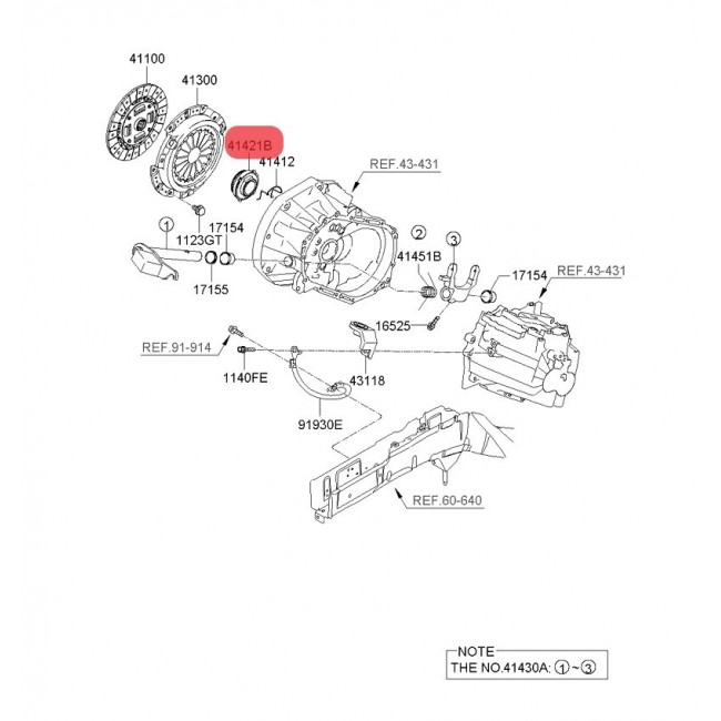 41421-02000  COLLARIN DE EMBRAGUE KIA PICANTO 1.1  08-11