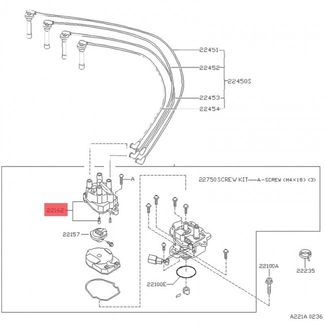 24014 22162-0M300 TAPA DE DISTRIBUIDOR NISSAN SENTRA B13 1.6 16V 00-08