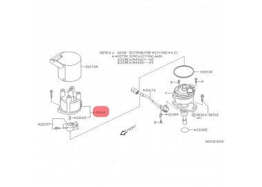 24014 22162-0M300 TAPA DE DISTRIBUIDOR NISSAN D21 2.4 96-07