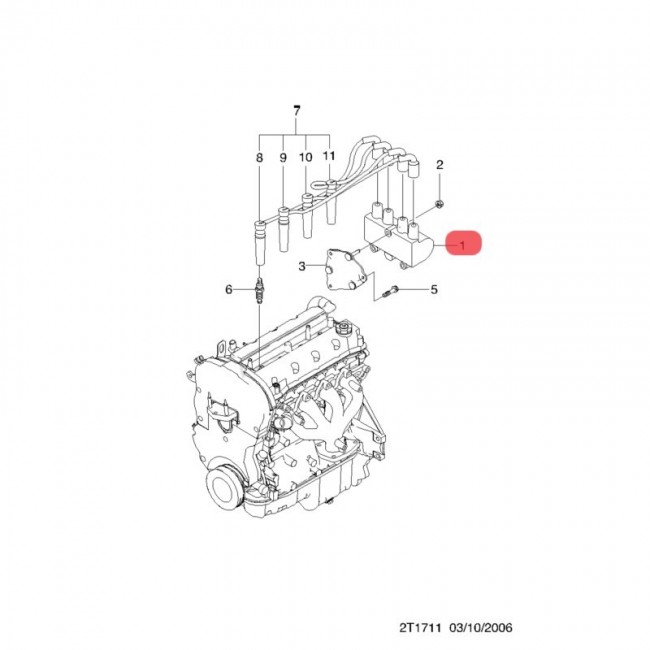 96253555  BOBINA DE CHEVROLET AVEO 1.6 06-10