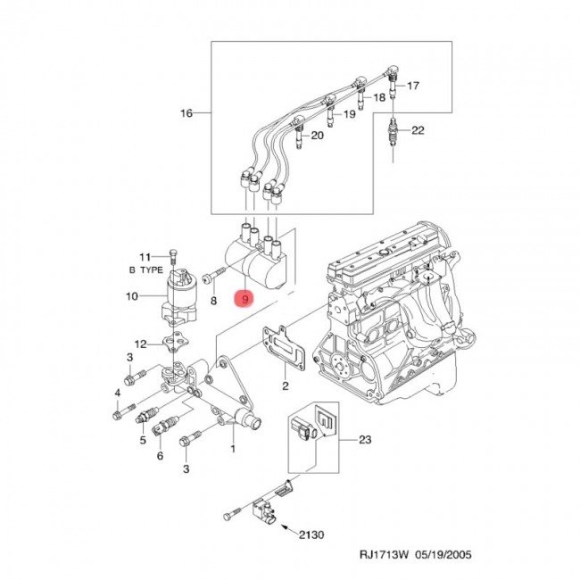BS031P01  BOBINA DE CHEVROLET OPTRA LIMITED 1.8 05-08 BS031P01  BOBINA DE CHEVROLET OPTRA LIMITED 1.8 05-08