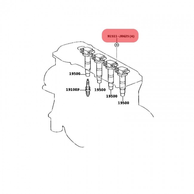 90919-02244  BOBINA TOYOTA  CAMRY LUMIERE 2.4 2001-2005