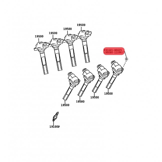 90919-02249  BOBINA TOYOTA 4RUNNER SR5 V8 2003-2009 90919-02249  BOBINA TOYOTA 4RUNNER SR5 V8 2003-2009
