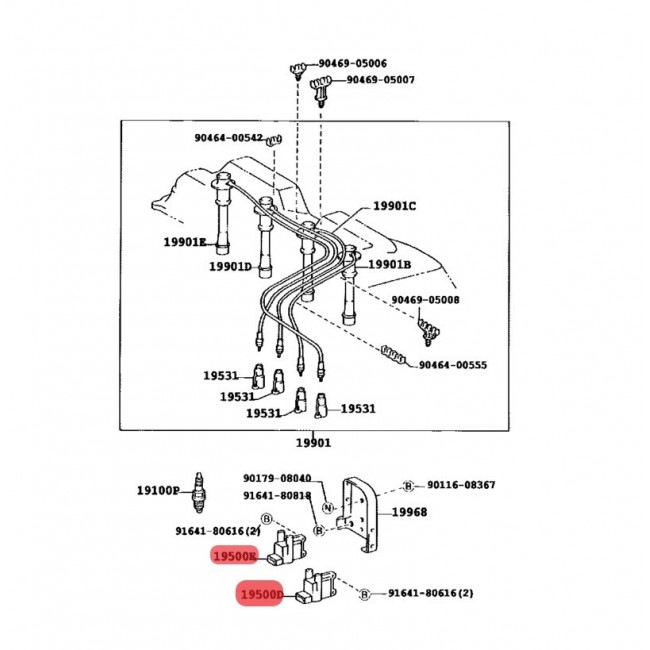 90919-02217  BOBINA TOYOTA HILUX 2.7 2001-2005