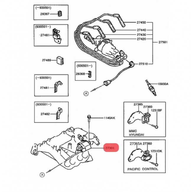 HY0107 27310-24000 BOBINA HYUNDAI EXCEL 1.3 1990-1996