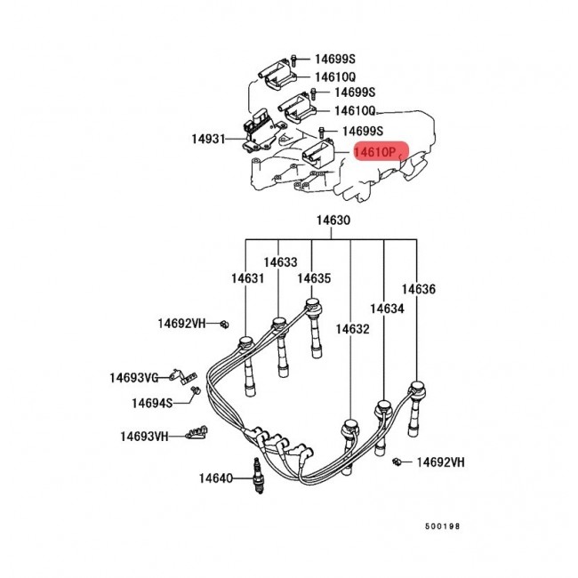 MD-314582  BOBINA MITSUBISHI MONTERO SPORT 3.0 V6 2000-2009