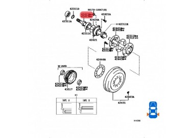 42423-20010-MRK  RETEN RUEDA TRASERA PUNTA DE EJE TOYOTA 4RUNNER 3.4 00-02