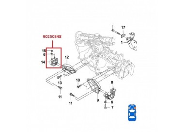90250348 90250348 BASE MOTOR DERECHA DAEWOO LANOS 1.6 97-02