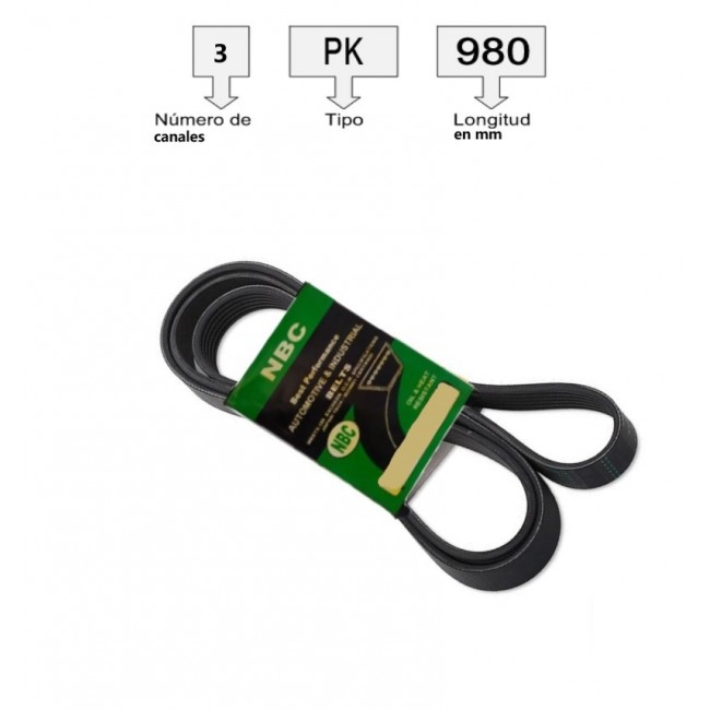 3PK0840 CORREA UNIVERSAL ACANALADA  3PK840