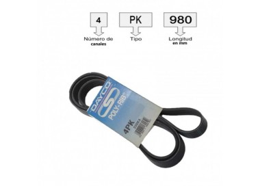 4PK900D CORREA UNIVERSAL ACANALADA  4PK900