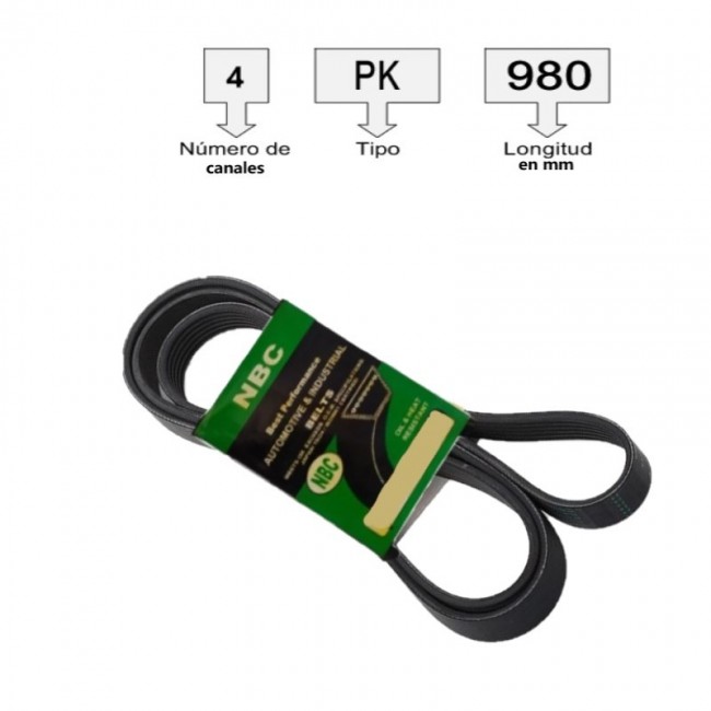 4PK0990 CORREA UNIVERSAL ACANALADA  4PK990